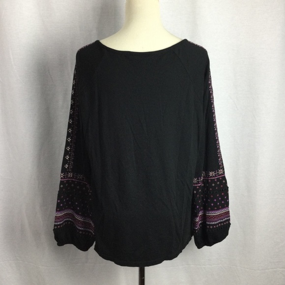 J.Jill Embroidered Long Sleeve Peasant Top Sz LP - Picture 4 of 5